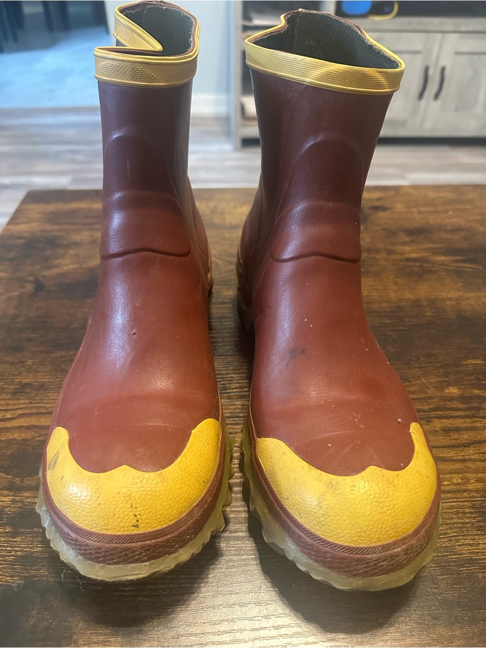 Men's Brown and Yellow Waterproof Work Boots